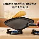 LECOOKING Nonstick Crepe Pan, 8.5 Inch Griddle Pan, Fry Pans for Cooking Eggs, Omelettes, and More - Non-Stick Marble Coating Skillet Induction Compatible