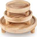 3PCS Wooden Display Risers for Display,Wood Riser Display Pedestal Stand for Home Dcor (Natural,8,6,5'')