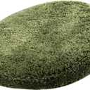 Reyox Plush Shaggy Bath Rug, Contour Mat and Toilet Lid Cover, Soft Microfiber Non Slip Bathroom Rugs Army Green Lid Cover (Lid Cover, 18.5"x19.7")