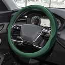 Car Steering Wheel Cover, Steering Wheel Accessories, Universal 15 Inch Microfiber Breathable LCE Silk, Car Accessories Breathable Anti-Slip Protector Universal for SUV Sedan Truck (Green)