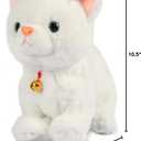 Smalody Interactive Plush Toys, Novelty Sound Control Electronic Cat Electronic Pets Robot Cat Gift for Children (White)
