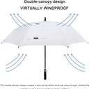 G4Free 68 Inch Automatic Open Golf Umbrella Double White Canopy Wedding Auto Open Extra Large Oversize Windproof Umbrellas(White)