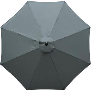 10Feet Patio Umbrella Replacement Canopy, For 8 Ribs,Market and Table Umbrella Top,Universal Strong and Thick Umbrella Canopy,UV Protection,Canopy Only. (Gray)