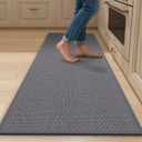 20-Inch Wide Kitchen Mats for Floor, Non-Slip Kitchen Rugs, Grey, 20''×47''