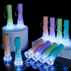 PROLOSO Mini Flashlight Keychains for Kids Toy Flashlights Bulk Assorted Colors Torch Key Rings Hiking Camping Party Favors 50 Pcs