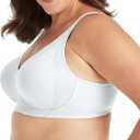PLAYTEX Women's Wireless Bras for Women - 18 Hour No Underwire Bra - Side & Back Smoothing - Full Coverage (White), Size 38C