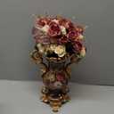 Artificial Vintage Flower Arrangement Vase Set European Golden Resin Vase Fake Flower Decor Wedding Party