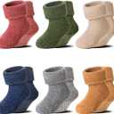 6 Pairs Baby Boy Girl Non Slip Socks Child Toddler Winter Thick Soft Wool Kids Warm Socks with Grips