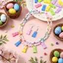 Gerrii 60 Pcs Easter Bunny Charms Pendants Bunny Resin Enamel Jewelry Pendants He Is Risen Rabbit Charms for Easter Spring Jewelry Making Earring Necklace Bracelet Making DIY Crafts Accessories