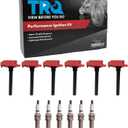 TRQ Ignition Kit Ignition Coil Spark Plugs Compatible with 17-22 Chrysler 16-21 Dodge 16-22 Jeep 19-21 Ram