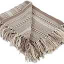 DII Braided Striped Decorative Throw Blanket, 50x60, Stone