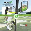 10L0L Golf Cart Mirror No Drilling Side Mirrors Universal for Yamaha, Club Car, EZGO, Folding Side Rear View Mirrors Adjustable 180 Degree HD Glass, Wide