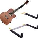 YYST Guitar Wall Mount Holder Tilt Display for Electric and Thin Body Guitars, Ukulele, Bass, Banjo at A Slanted Angle Sideways (Horizontal/Sideway Hanger) (No Instrument)
