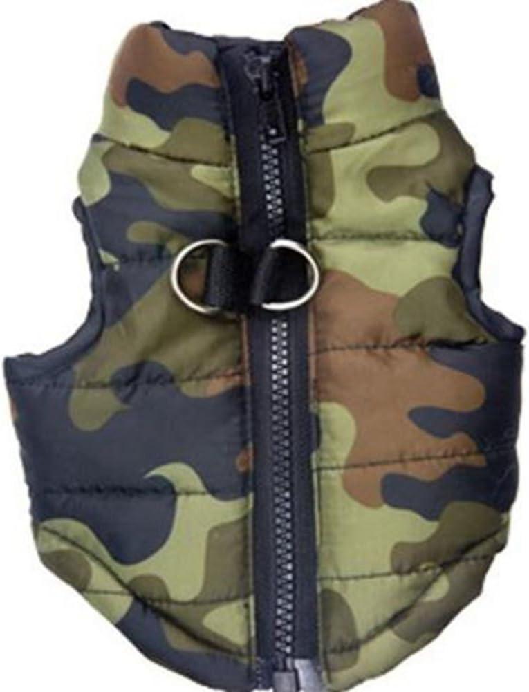 Winter Dog Vest - Warm Coat for Cold Weather, Windproof & Waterproof. Small Dogs ONLY - Teddy, Chihuahua, Yorkshire. Camouflage XXS (XXS(Back:7.0", Chest:11.0", 2.0-3.0lbs))