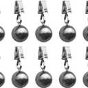 Heavy Duty Tablecloth Weights, Stainless Steel Balls with Rust-Resistant Clips, Weights for Curtain, Flag and Banner, 10 Pack