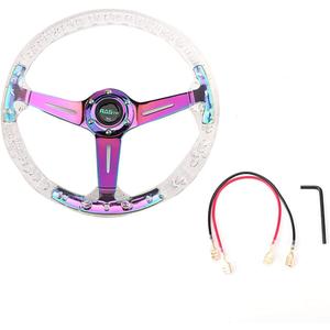 RASTP 14in Acrylic Grip Racing Steering Wheel,6 Bolt Steering Wheel(Neo)