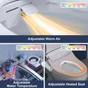 ZMJH 236D Bidet Toilet Seat - Endless Warm Water, Heated Seat & Vortex Wash, Dual Front/Rear Cleaning, Warm Air Dryer, LED Night Light, Electric-Powered(Round)