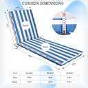 Outdoor Chaise Lounge Cushions, 80x26x3 in, Sky Blue White Stripes