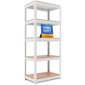 HOMEDANT House 5 Tier 24.1" W Laminated Metal Shelving Unit Adjustable Storage Utility Rack Heavy Duty Shelves Organization Multipurpose Shelf Kitchen Garage Pantry Closet 1 Pack