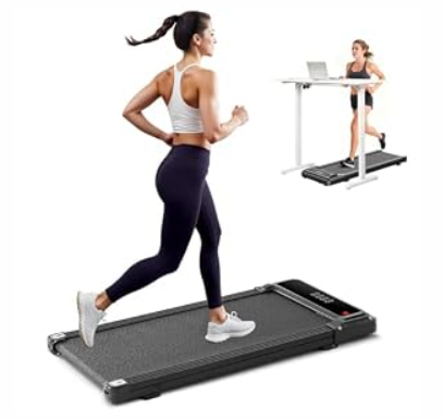 Aidoly Walking Pad Under Desk Treadmill, Portable Compact Electric Walking Treadmill, Quiet Fitness Machine with Remote Control & LED Display for Home Office, Black