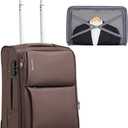 Hanke Softside Expandable 20 Inch Carry On Luggage with Wheels Airline Approved, TSA Luggage Lightweight Rolling Suitcases for Travel Carry On Bag(Coffee)