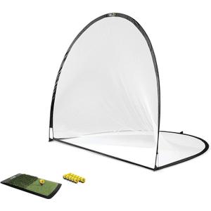 SKLZ Home Golf Driving Range Kit with Net, Golf Balls, Launch Pad, and Tees, 13 in x 24.25"