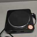 Countertop Single Cast Iron Burner 1000 Watts Electric Hot Plate with Adjustable Temperature 6.1" Cooktop for Dorm, Office, Home, Camp, Compatible for All Cookwares