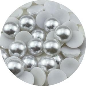 40pcs 25mm Half Pearls for Crafts Flatback Half Round Pearl Beads for Jewelry Making Nail Art Scrapbook Craft Wedding Dress Decoration(White)