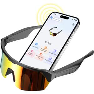 GenXenon Cycling AI Smart Glasses for Men Women, AI Translator Powered by ChatGPT, Support 160+ Languages, Bluetooth Running Sunglasses with Polarized Lenses for Sports Outdoor ActivitiesColorful-2