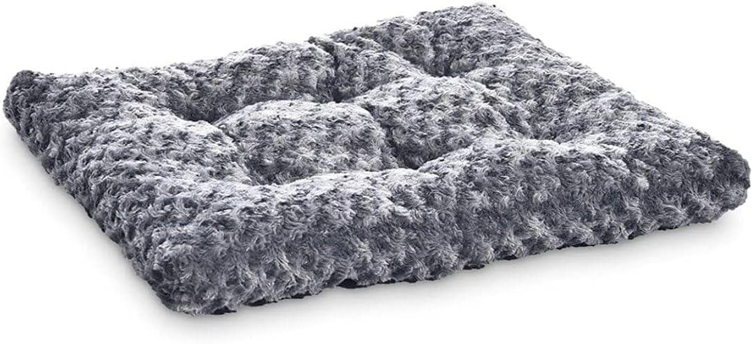 Amazon Basics Washable Cat and Dog Bed, Cozy Crate Pad for Large Dogs, Indoor, 40 x 27 x 3.5 inches, Gray