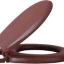 Soft Standard Vinyl Toilet Seat, Chocolate - 17 Inch Soft Vinyl Cover with Comfort Foam Cushioning - Fits All Standard Size Fixtures - Easy to Install Fantasia by Achim Home Decor