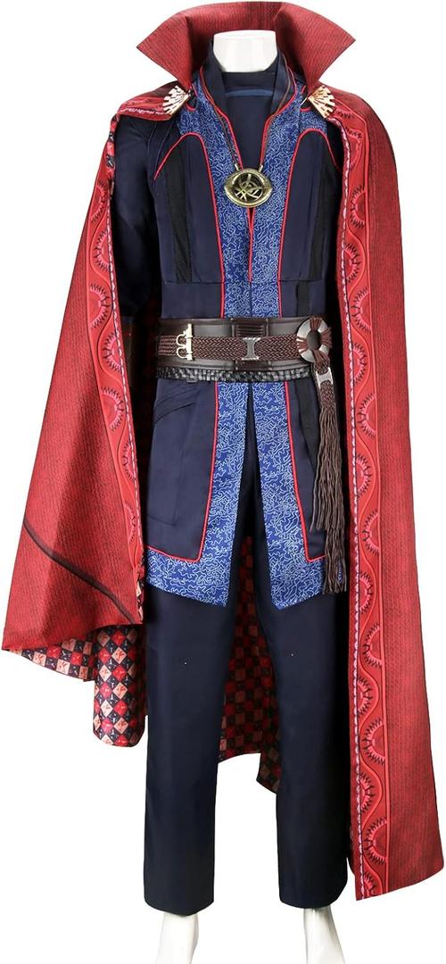 HLENOK Men's Cosplay Costumes Cloak Robe Medieval Master Dress Up Suits Halloween Masquerade Outfits (Large)