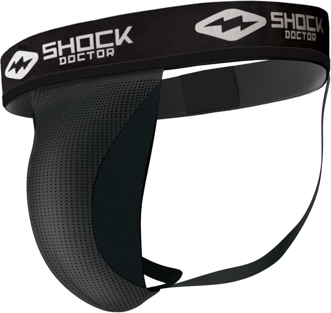 Shock Doctor Athletic Supporter with Cup Pocket, Jock Strap Protection, (Cup Not Included) (X-Large, Black)