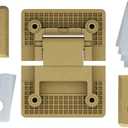 180 Degree Brass Glass Shower Door Hinges, Heavy Duty Brushed Gold Glass Door Hinge for Bathroom, 1 PCS Round Brass Shower Door Hinges for 5/16" to 1/2" Frameless Shower Door