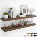 48Inch Floating Shelves for Wall 2 Pack Shelves for Bedroom|Kitchen|Bathroom Wall Mounted Rustic Wood Floating Shelf with Invisible Brackets for Books|Storage|Decor, Walnut (48 Inch)