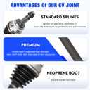 Front CV Axle Shaft Assembly Fit for Toyota Sienna 3.3L 2004 2005 2006, for Toyota Sienna 3.5L 2007 2008 2009 2010, for FWD Only, Right CV Joint Shaft, Replacement for 66-5261, 1 pack