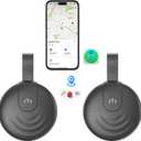Tracker Tags, Work with Apple Find My (iOS Only), Tracking Device Item Finder Locator Smart Tag for Luggage, Keys, Wallet, Bike (Black, 2 Pack)