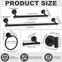 Gisafai 20 Pcs Black Bathroom Accessories Hardware Set Towel Racks for Bathroom SUS304 Stainless Steel 23.6 Inch Brushed Towel Bar Ring Toilet Paper Holder Robe Hooks for Wall Mounted