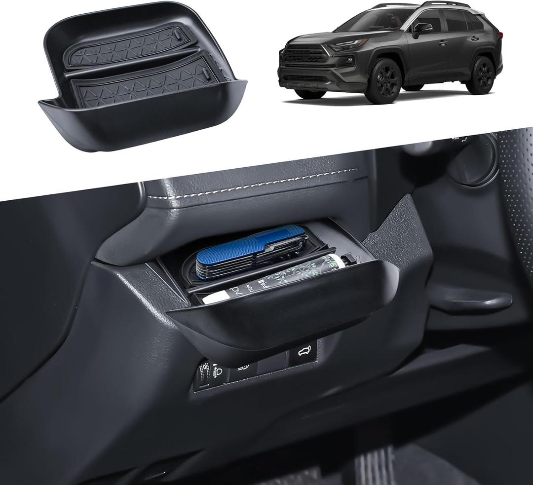 EDBETOS Driver's Drawer Box for Toyota RAV4 Accessories 2025 2024 2023 2022 2021 2020 2019 Drivers Side Cubby Drawer Organizer Storage w/Non-Slip Mat Console Insert Tray for RAV4 Interior Accessories
