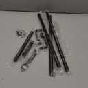 Curtain Rods for Windows 28 to 48 inch, Black Curtain Rod 2 Pack, 5/8" Diameter Metal Curtain Rod Set of 2 with Brackets, Splicing Adjustable Curtain Rod for Bedroom, Living Room, Kitchen, Black