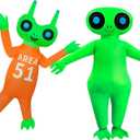 2 Packs Inflatable Alien Costume Halloween Blow up Outfit Costume for Adult/Halloween/Christmas Party/Carnival (Prisoner/Walking Alien)