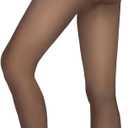 Caprilite 2 Pairs Women Fleece Lined Tights-Fake Translucent Leggings High Waist Pantyhose Sheer Thick Warm Tights For Women M
