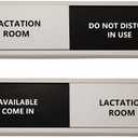 Lactation room signs in use or available Heavy duty solid aluminum privacy slide door sign vacant occupied warm remind (Silver aluminum)