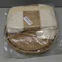 Boho Placemats 4/6/8 Set of Round Woven Placemat Macrame Style Bicolor Stitching Long Table Runner Farmhouse Rustic Natural Burlap Cotton for Kitchen Dining Table(6 Sets,Brown,12x72)