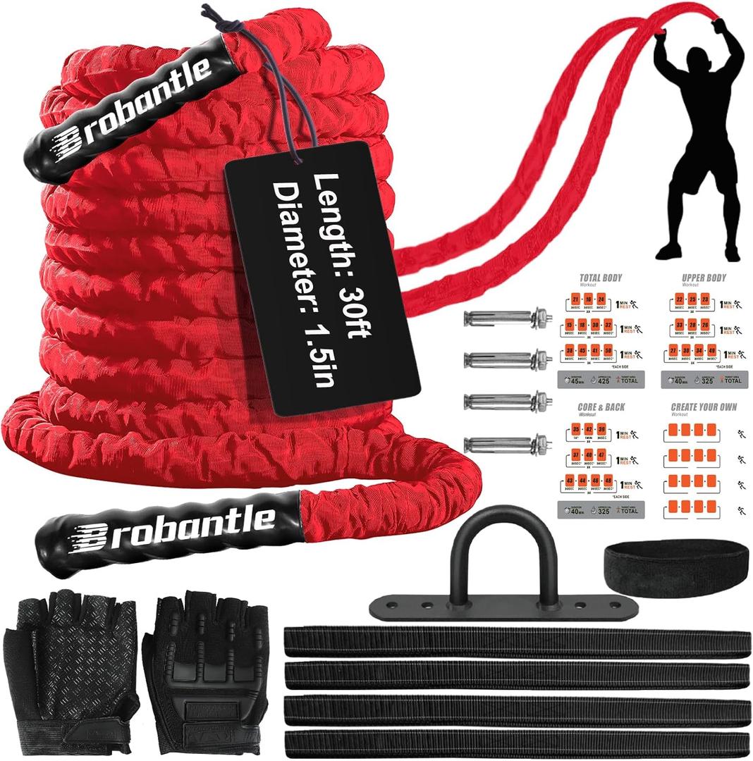 Battle Rope Battle Ropes for Exercise Workout Rope Exercise Rope Battle Ropes for Home Gym Heavy Ropes for Exercise Training Ropes for Working Out Weighted Workout Rope Exercise Workout Equipment