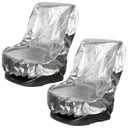 BBTO 2 Pcs Car Seat Sun Shade Cover Car Seat Cooler Toddler Car Seat Cover Heat Protector Reflective Baby Seat Covers Keep Baby Cool and Child Safety for Travel (Elastic Style,Aluminium Film)