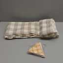 Laolitou Beige Checkered Tablecloth Rectangle Tables Buffalo Plaid Gingham Table Cloth Cotton Linen Rustic Tablecloths Washable Wrinkle Free for Party Picnic Kitchen, 60"x120" 10-12 Seats