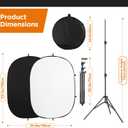 Portable Chromakey Black/White Backdrop with Stand,59 * 39 inch Pop Up Collapsible Backdrop,Foldable Black&White Screen 2 in 1 Backscreen for Photo and Video Shooting,Gaming (Black & White), 1*1.5m