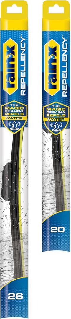 Rain-X 810352 Repellency Water Repellent Wiper Blades, 26" & 20" Windshield Wipers, All Weather Streak-Free for Enhanced Visibility w/Water Repellency Formula