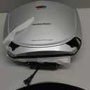 Hamilton Beach Electric Indoor Grill, 6-Serving, Large 90 sq. in. Nonstick Easy Clean Plates, Floating Hinge for Thicker Foods, 1200 Watts, 6.38"D x 12.68"W x 13.78"H , Silver (25371)